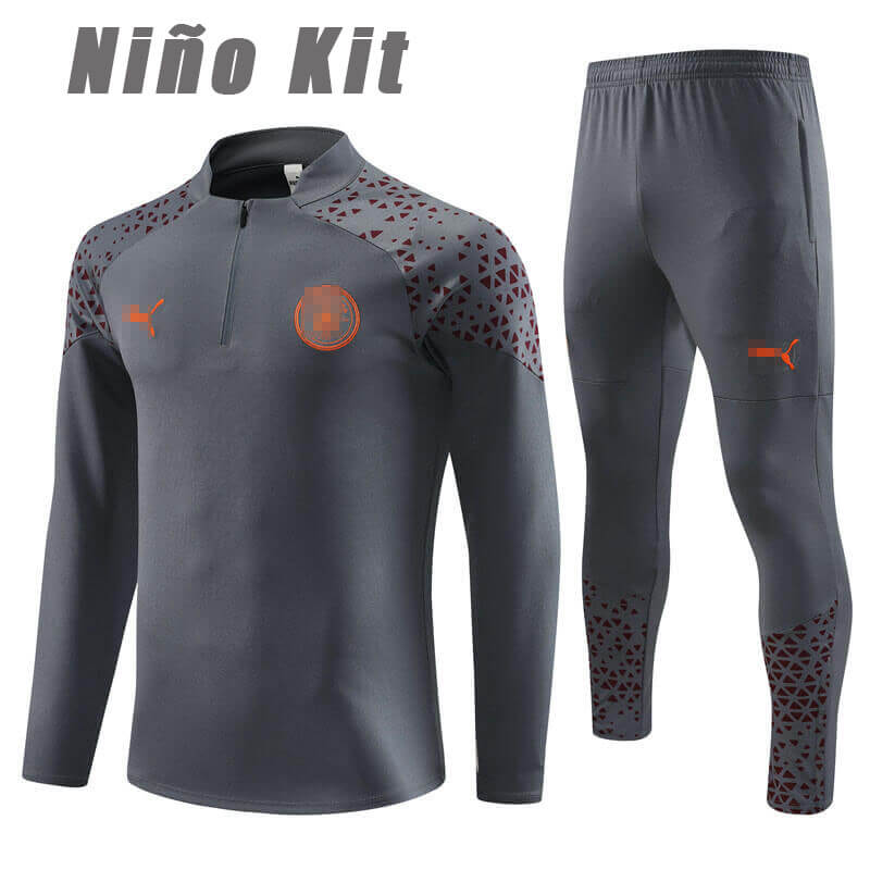 Sudadera Entrenamiento Manchester City 2023/2024 Niño Kit Gris Oscuro